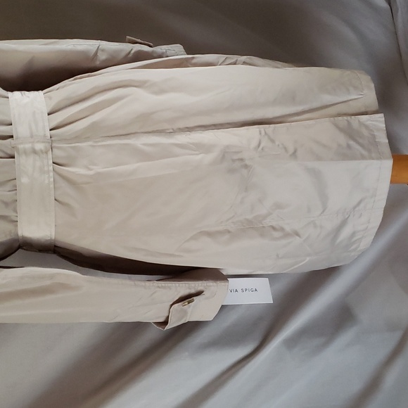 NEW Via Spiga Packable Belted Rain Trench Coat - Picture 9 of 12
